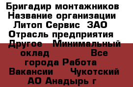 Бригадир монтажников › Название организации ­ Литоп-Сервис, ЗАО › Отрасль предприятия ­ Другое › Минимальный оклад ­ 23 000 - Все города Работа » Вакансии   . Чукотский АО,Анадырь г.